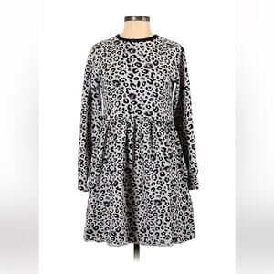 Tallulah's Threads fleece lined leopard print smock dress, size small